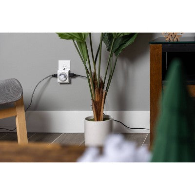 GE Indoor Mechanical Timer 24hr 2-Polarized Outlet Big Button White: Push Button, No Assembly, 1-Year Warranty, PET Material
