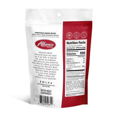 Albanese World's Best Christmas Candy Gummi Bears Candies Stocking Stuffers - 8.5oz