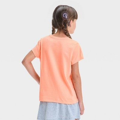 Girls' Rainbow Graphic T-Shirt - Cat & Jack Peach Orange M