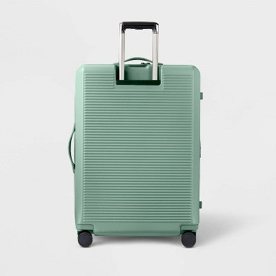 Signature Hardside Large Checked Spinner Suitcase Matte Green - Open Story: Expandable, Water-Resistant, TSA Locks (LOCAL PICKUP ONLY)