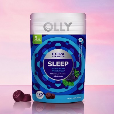 OLLY Extra Strength Sleep Gummies with 5mg Melatonin - Blackberry Zen - 120ct