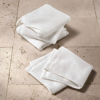 4pk Modal Washcloths White - Casaluna