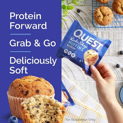 Quest Nutrition Bake Shop Muffin - Blueberry - 4ct: 10g Protein Per Serving, Ready to Eat