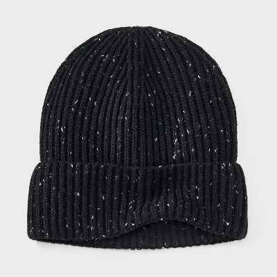 Men's Ribbed Plaited Beanie - Goodfellow & Co Black