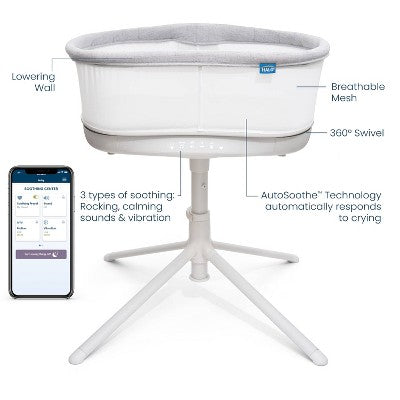 HALO Innovations BassiNest Connected Swivel Sleeper 3.0 Smart Baby Bassinet - Gray (LOCAL PICKUP ONLY)