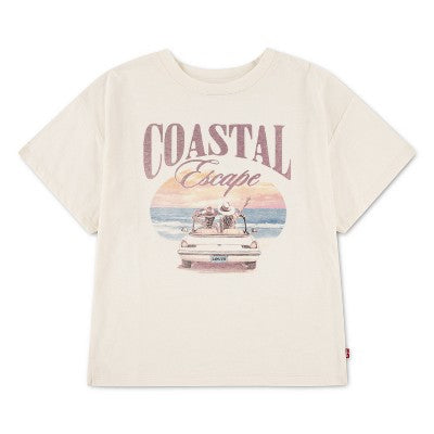 Levi's Girls' 'Coastal Escape' Oversized T-Shirt - Off-White L
