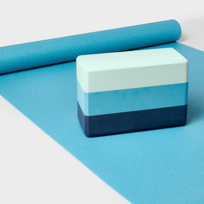 Yoga Block Tri Color All In Motion - Blue