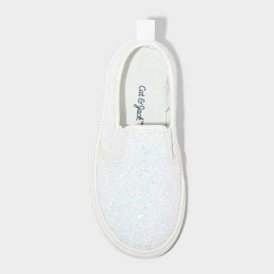Toddler Girls Yana Slip-On Glitter Sneakers -Cat & Jack White 12T