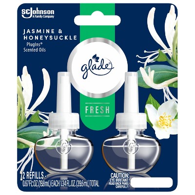 Glade PlugIns Scented Oil Air Freshener Refills - Jasmine & Honeysuckle - 1.34 fl oz/2pk