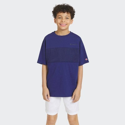 Champion Boys' Oversized Mesh Panel T-Shirt - Dark Blue L
