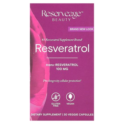 Reserveage Beauty Resveratrol, 30 Veggie Capsules