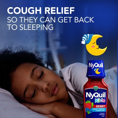 NyQuil Kids' Syrup - Dextromethorphan - Berry - 8 fl oz: Cold & Cough Treatment, Package Quantity: 1