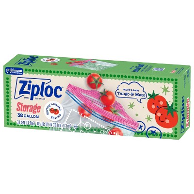Ziploc Spring Tomato Print Food Storage Gallon Bag - 38ct: Seal Lock, Multipurpose, Snacks