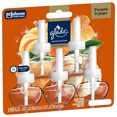 Glade PlugIns Scented Oil Air Freshener - Pumpkin & Ginger - 3.35 fl oz/5ct