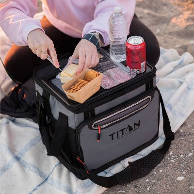 Titan by Arctic Zone 40 Cans/26.5 qt Collapsible Table Top Soft-Sided Cooler - Sharkskin Gray