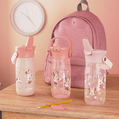 Zak Designs 2pk 18oz Minnie Mouse Harmony Straw Water Bottle Pink