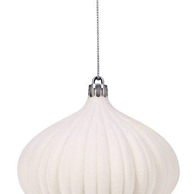 Flocked Ornaments White - Bullseye's Playground