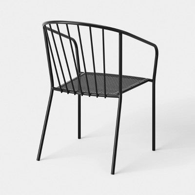 Wire Back Outdoor Patio Dining Stacking Chair Black - Room Essentials (LOCAL PICKUP ONLY)