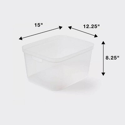 Large Open Storage Bin Clear - Brightroom: Plastic, Portable, Nesting, Universal Storage, 20.4 Volume, 15x12.25x8.25