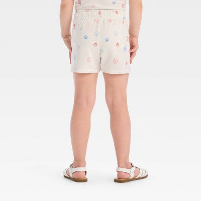 Toddler Girls' Seashell Shorts - Cat & Jack White 18M Drawstring