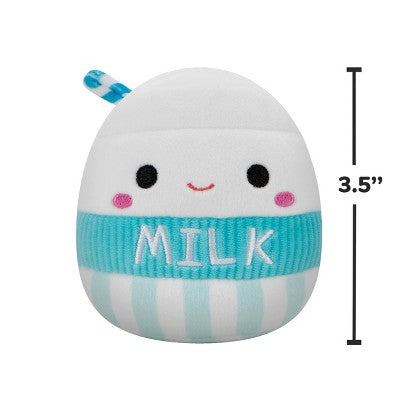 Squishmallows 3.5" Melly The Milk Carton Squeaky Plush Dog Toy