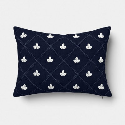 Embellished Shell Navy Lumbar Pillow - Threshold designed with Studio McGee