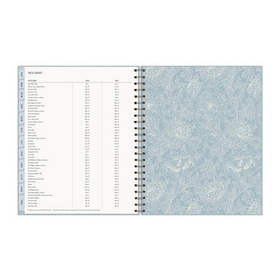 Morris & Co. 8.5"x11" by Blue Sky 2026 Weekly/Monthly Wirebound Planner Hardcover Solid Dearle Blue