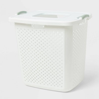 BR XL Lamper with Lid White with Daydream Green Handles - Brightroom