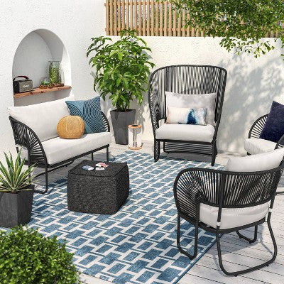 Mackworth Patio Statement Armless Chair Black - Threshold (LOCAL PICKUP ONLY)