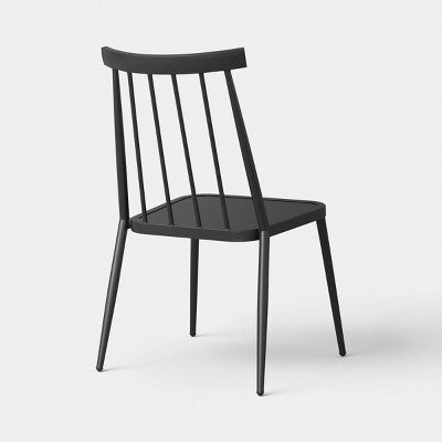 Windsor Armless Patio Dining Stacking Chair Black - Threshold (LOCAL PICKUP ONLY)