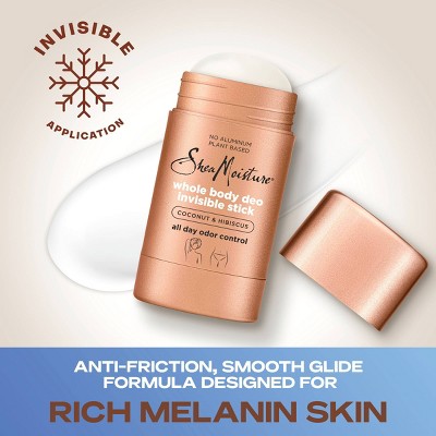 SheaMoisture Aluminum Free Whole Body Invisible Deodorant Anti-Chafe Stick - Coconut & Hibiscus - 2.6oz
