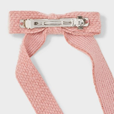 Knit Bow Hair Barrette - Universal Thread Pink
