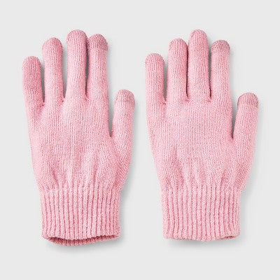 Essential Gloves - Wild Fable Pink: Recycled Polyester Blend, Touch Screen Compatible, Elastic Cuffs, Knit Fabric