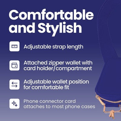 GEMS Crossbody Phone Strap with Wallet - Blue