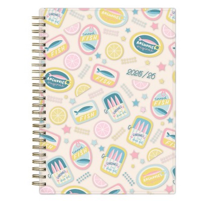 Blue Sky 5.875"x8.625" 2025-2026 Weekly/Monthly Wirebound Planner Clear Cover Tinned Light Multi