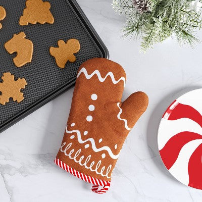 Christmas Gingerbread Cotton Oven Mitts - Wondershop