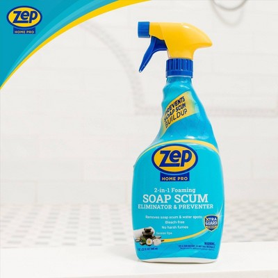 Zep Home Pro 2-in-1 Foaming Soap Scum Eliminator Bathroom Cleaners - 32oz: Spray Bottle, Shower, Countertops, Bath Tub, Sink