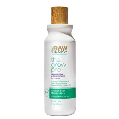Raw Sugar Grow Pro Vegan Biotin Conditioner Infused with Passion Fruit + Zinc + Marula - 18 fl oz