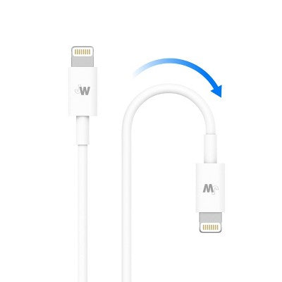 Just Wireless 2.4A/12W 1-Port USB-A Wall Charger with 5' TPU Lightning to USB-A Cable - White