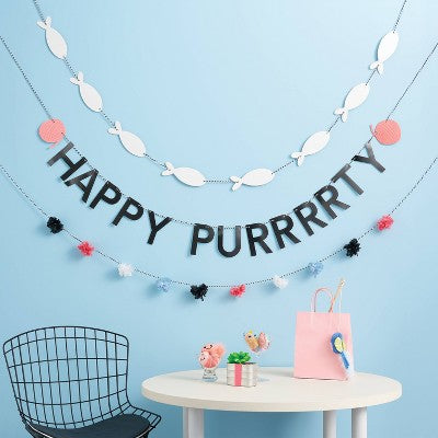 Cat Birthday Party Banner - Spritz