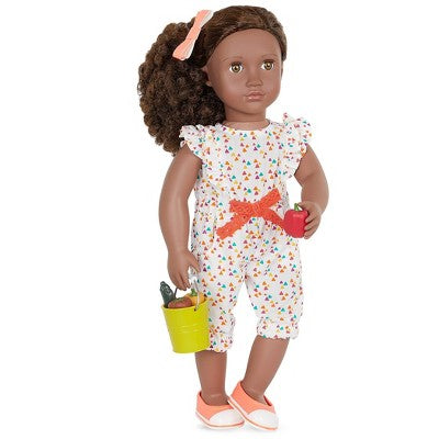 Our Generation Nahla with Storybook & Accessories 18" Posable Gardening Doll