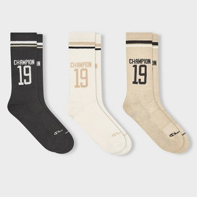 Champion Women's Nineteen 3pk Crew Socks - Black