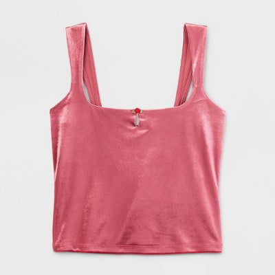 Women's Velour Tank Top - Wild Fable Berry Red L