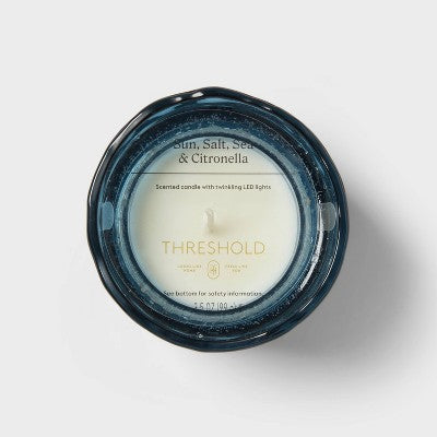 Glass LED Citronella Sun Salt Sea Scented Candle 3.5oz - Threshold