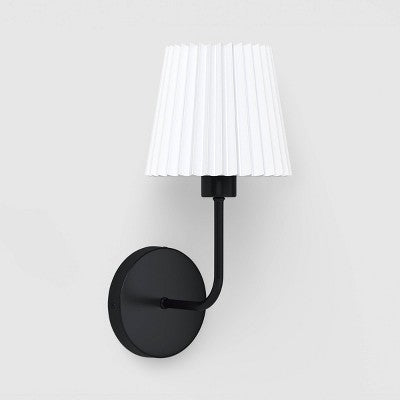 Wall Sconce with Rechargeable LED Bulb and Remote Black - Room Essentials