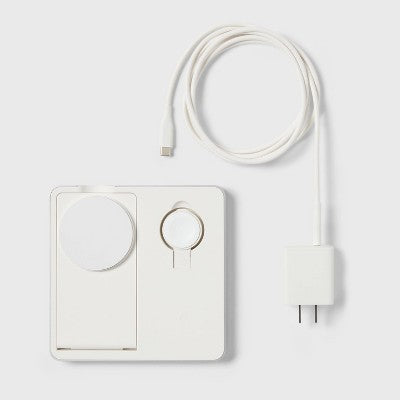 3 in 1 Charger for iPhone Watch and AirPods - heyday White