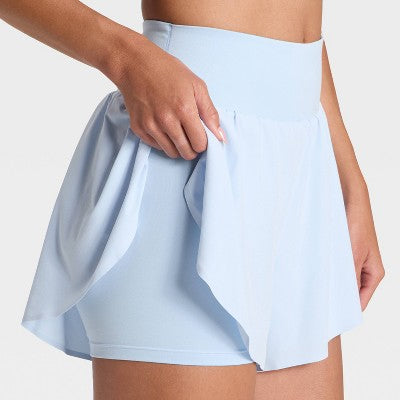 Women's Active Light High-Rise Flutter Run Shorts 3" Blue L