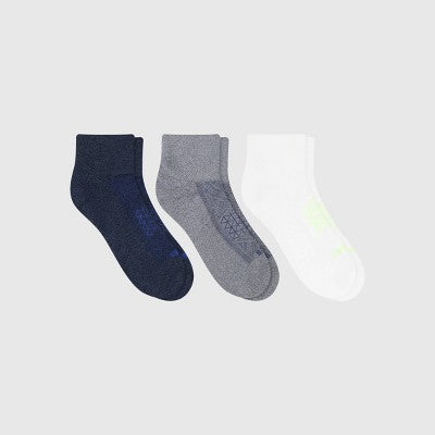 Hanes Men's Absolute Run Ankle Socks 3pk - Black/White/Gray 6-12