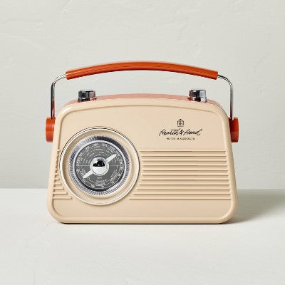 Retro Portable AM/FM Bluetooth Radio Tonal Orange: Hearth & Hand with Magnolia, Rechargeable, USB Cable Included