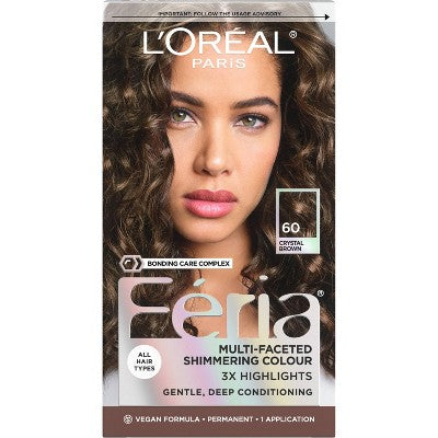 L'Oreal Paris Feria Multi-Faceted Shimmering Color - 6.3 fl oz - 60 Light Brown - 1 Kit